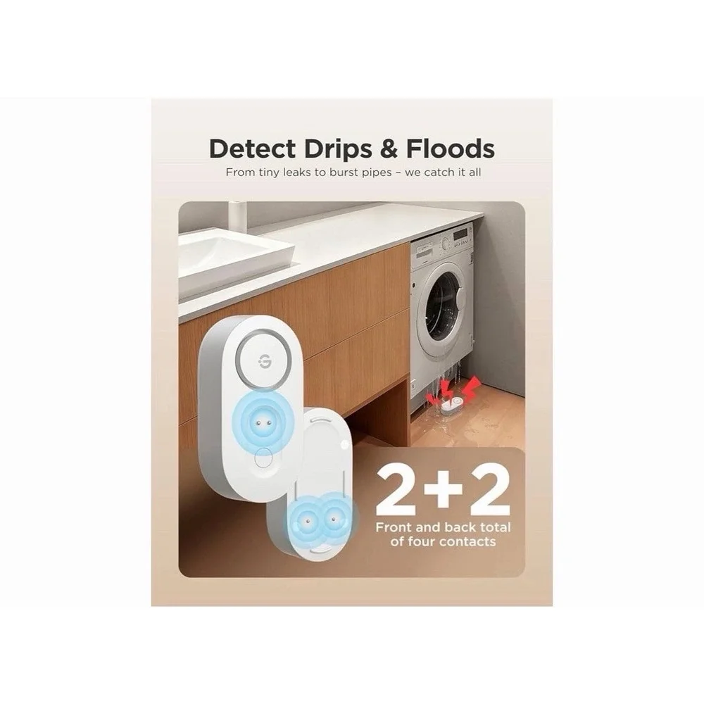 GoveeLife Upgraded Smart Water Leak Detector 1s with High Alarm, 3 +1 Pack